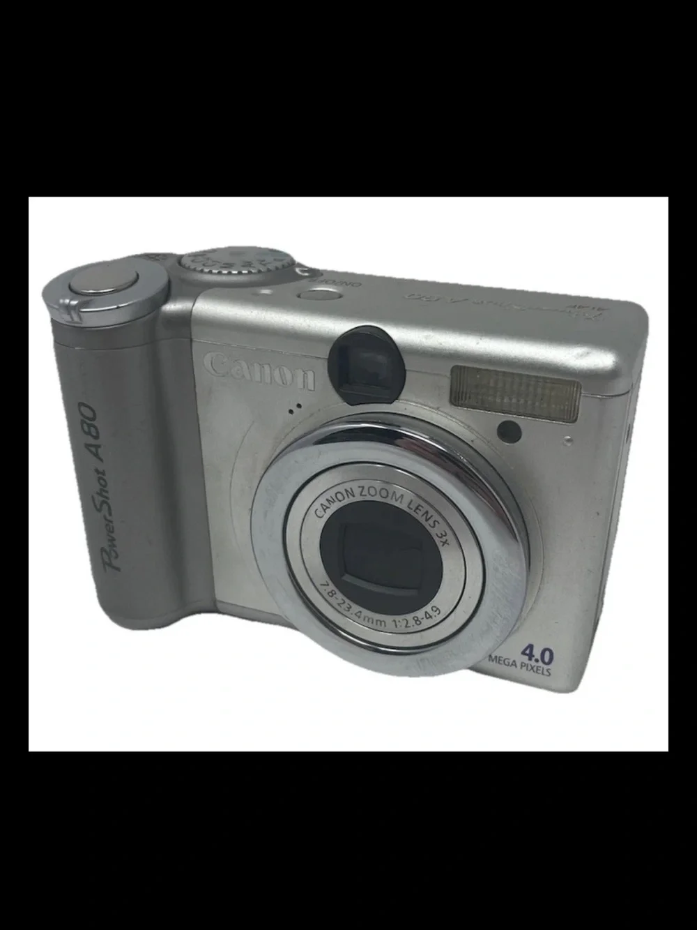 Canon PowerShot A400 4.0MP Digital Camera Tested Working Silver w/ Battery Door